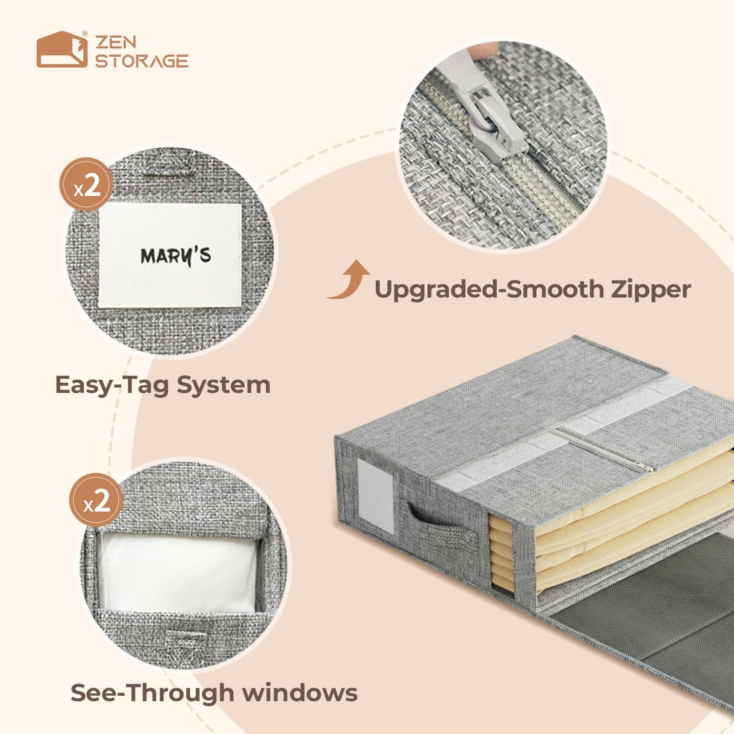 8Pack Sheet Organizers and Storage - King/Queen Size Sheet Storage Organizer with Window, Foldable & Dustproof Sheet Organizer for Linen Closet for Summer Blankets & Sheet Sets,Grey